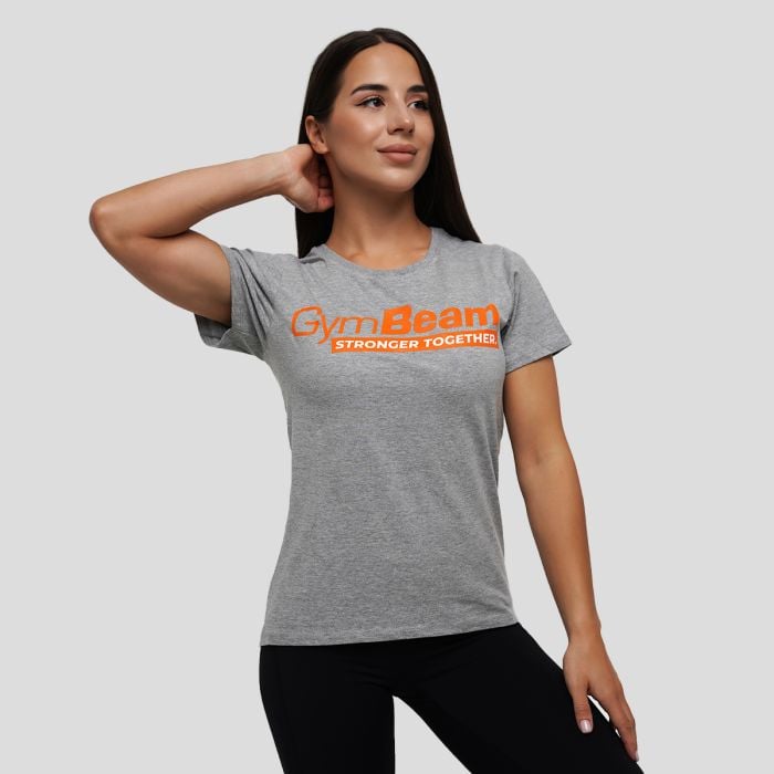 Stronger Together T-Shirt in Grey - GymBeam L
