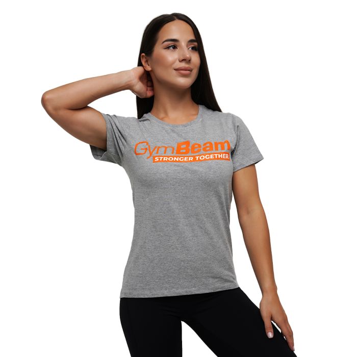 Stronger Together T-Shirt in Grey - GymBeam L