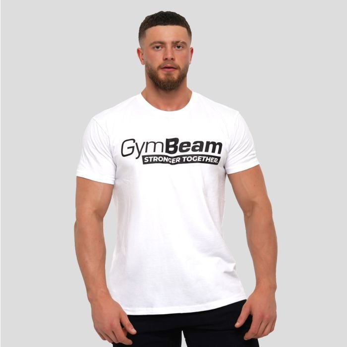 Stronger Together T-Shirt White - GymBeam XXXL