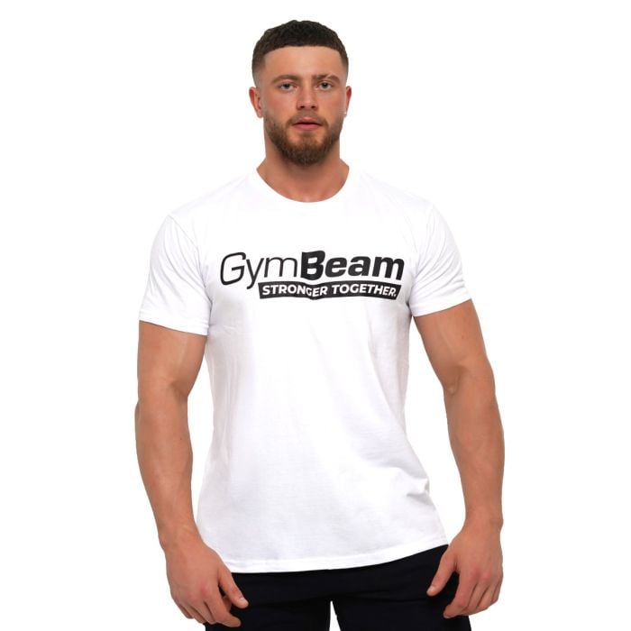 Stronger Together T-Shirt White - GymBeam XXXL