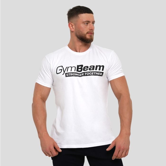 Stronger Together T-Shirt White - GymBeam XXXL