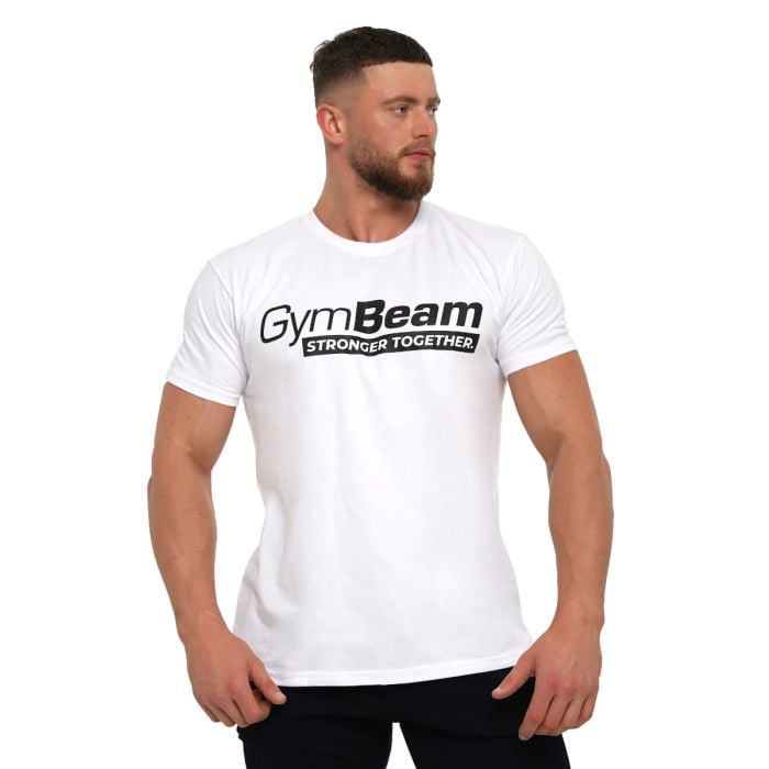 Stronger Together T-Shirt White - GymBeam XXXL