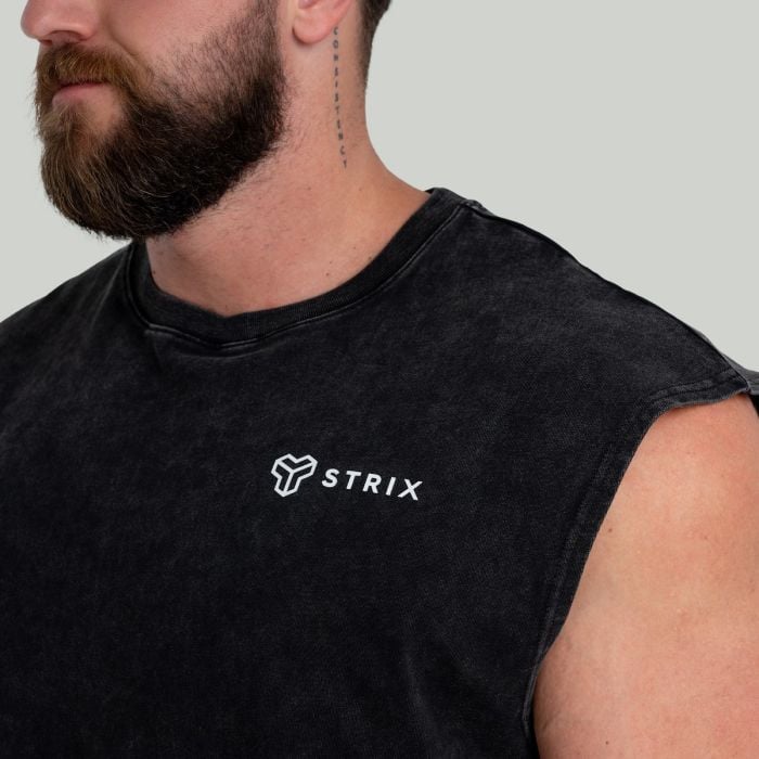 Tank Top in Washed Black - STRIX XXXL