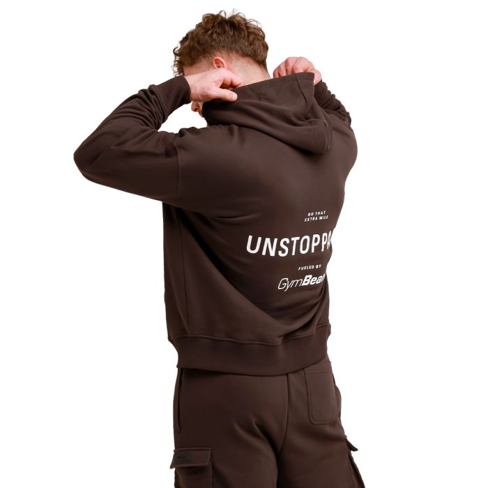 Unstoppable Hoodie in Brown - GymBeam XL