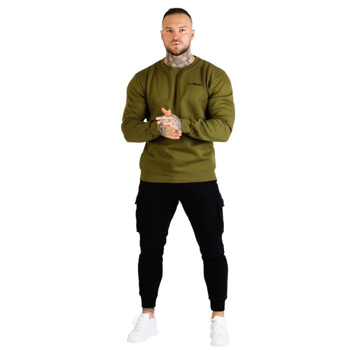 Basic-Pullover für Männer Military Green - GymBeam XL
