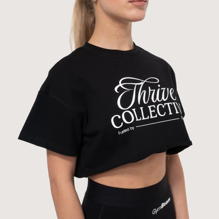 Thrive Cropped T-Shirt für Frauen in Black - GymBeam S