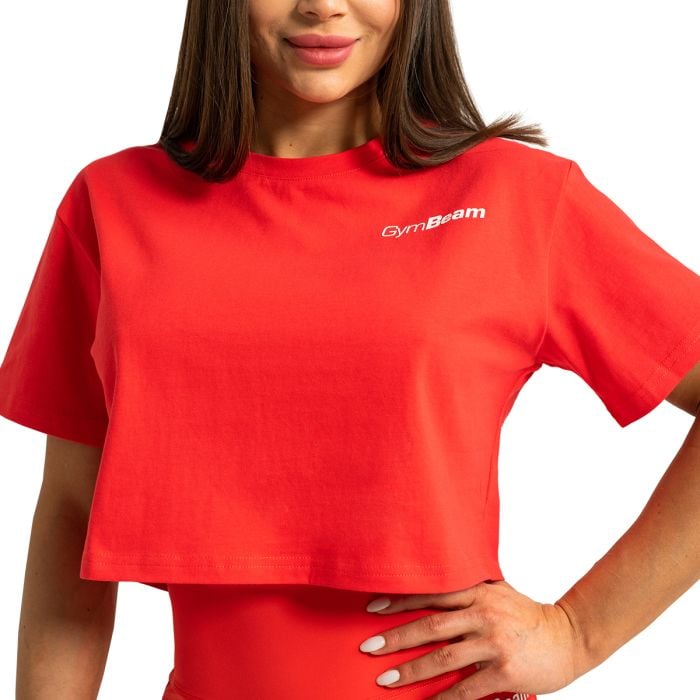 Limitless Cropped T-Shirt für Frauen Hot Red - GymBeam XS