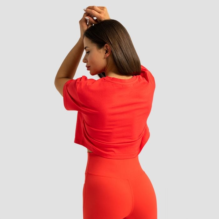Limitless Cropped T-Shirt für Frauen Hot Red - GymBeam XS