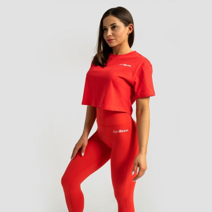 Limitless Cropped T-Shirt für Frauen Hot Red - GymBeam XS