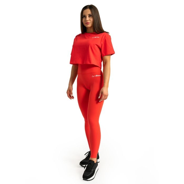 Limitless Cropped T-Shirt für Frauen Hot Red - GymBeam XS
