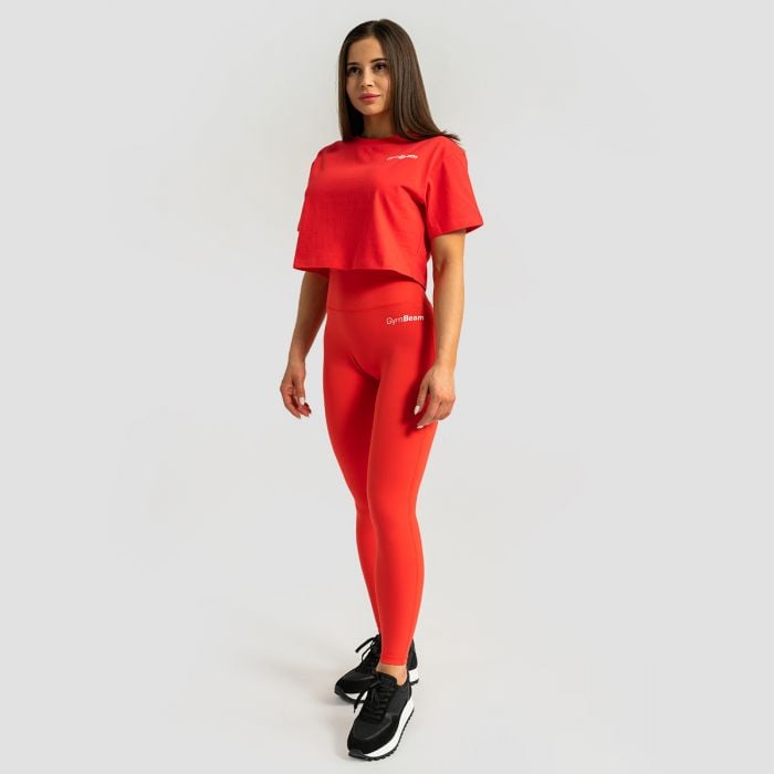 Limitless Cropped T-Shirt für Frauen Hot Red - GymBeam XS