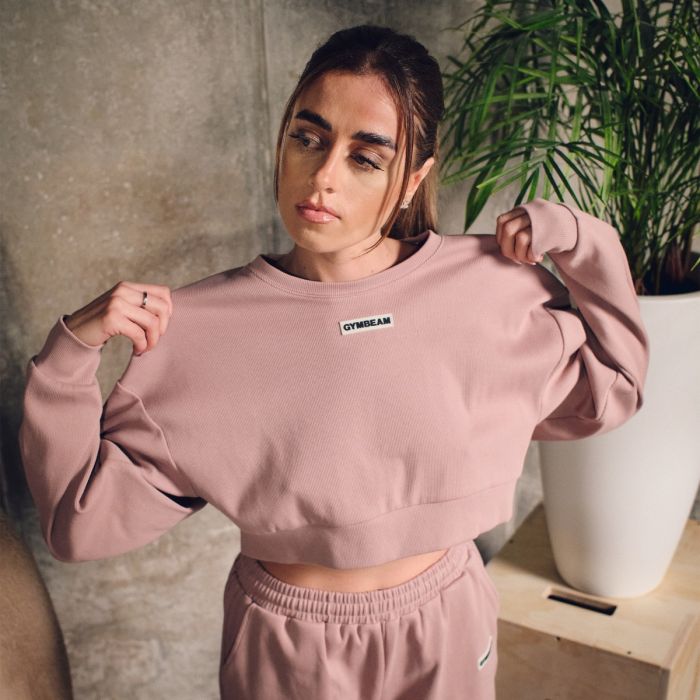 Women‘s Aura Cropped Sweatshirt Roux - GymBeam L