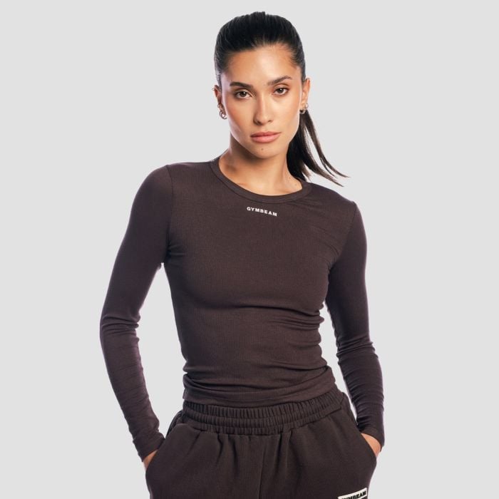 Aura Langarm Shirt für Frauen in Tee Brown - GymBeam XL