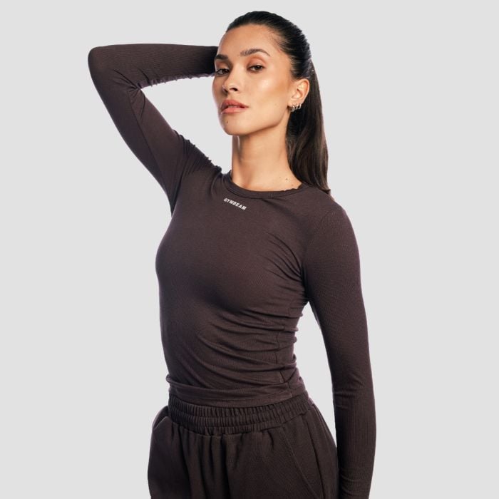 Aura Langarm Shirt für Frauen in Tee Brown - GymBeam XL