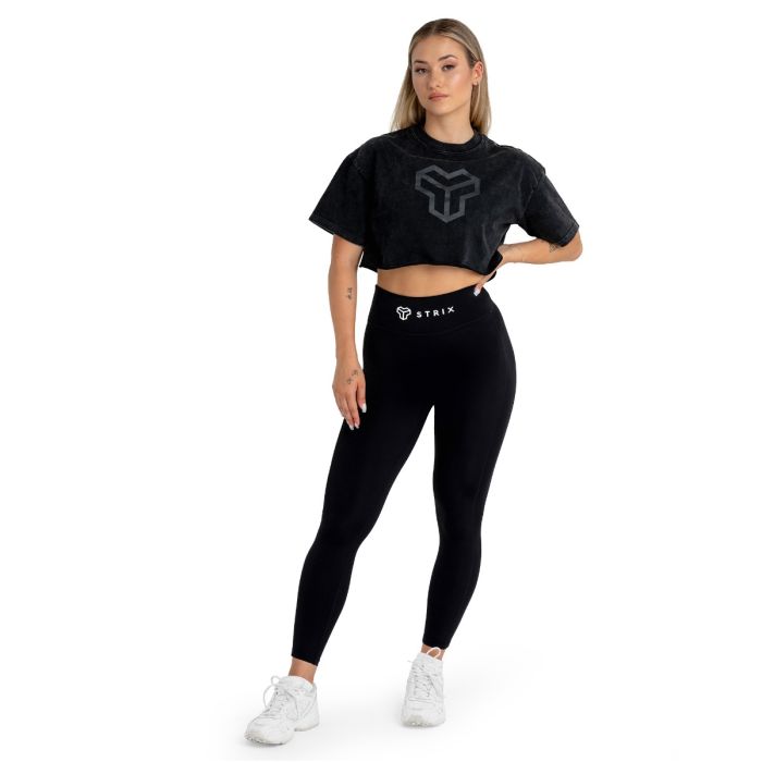 CropTop für Frauen in Washed Black - STRIX M