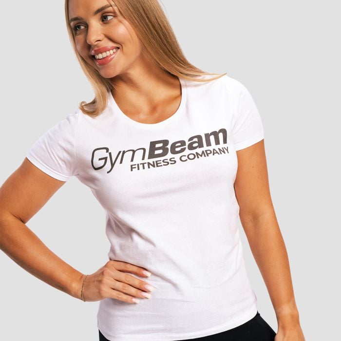 Women's Fitness T-shirt White - GymBeam L