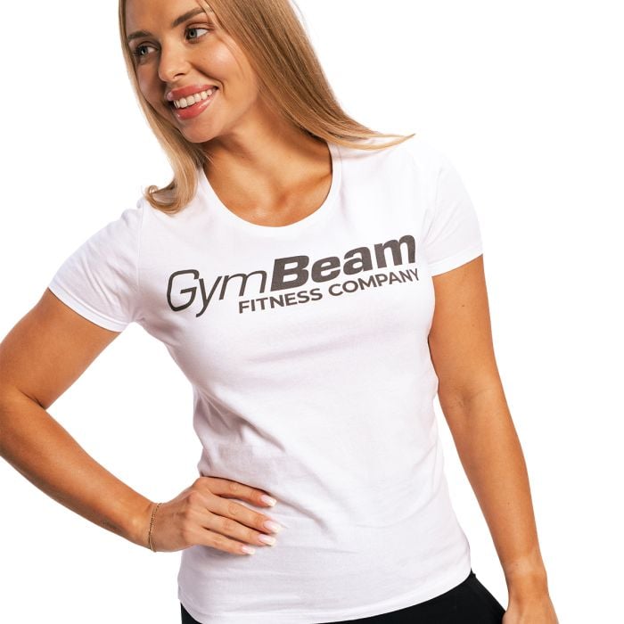 Women's Fitness T-shirt White - GymBeam L
