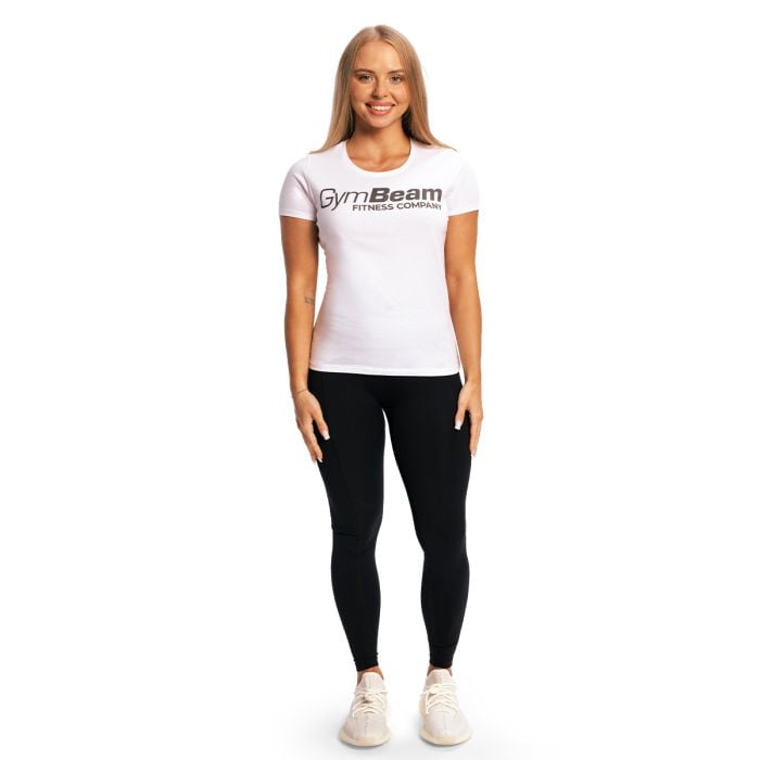 Women's Fitness T-shirt White - GymBeam L