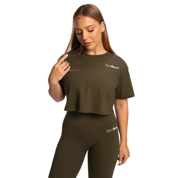 Limitless Cropped T-Shirt für Frauen in Espresso - GymBeam S