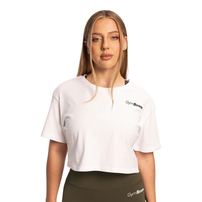 Limitless Cropped T-Shirt für Frauen in White - GymBeam XXL