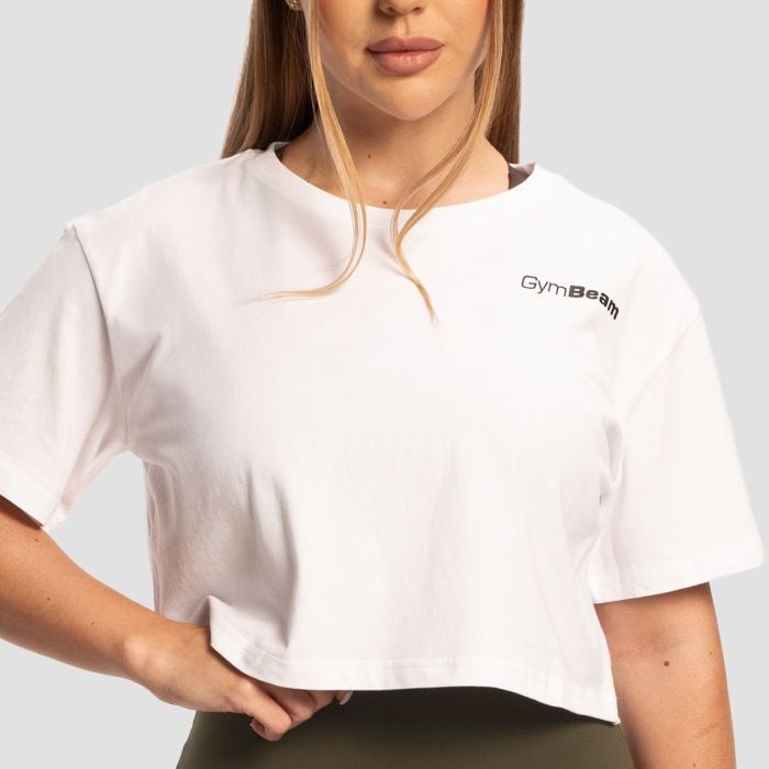 Limitless Cropped T-Shirt für Frauen in White - GymBeam XXL