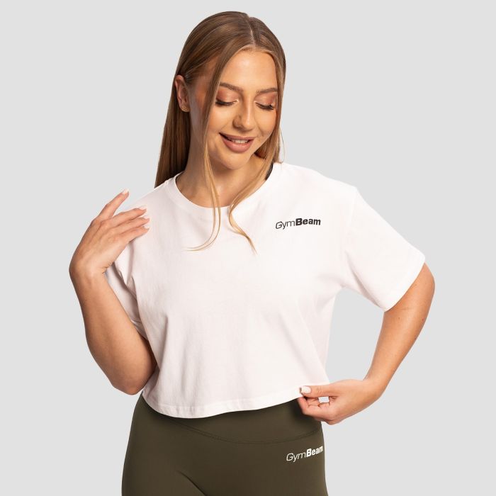 Limitless Cropped T-Shirt für Frauen in White - GymBeam XXL