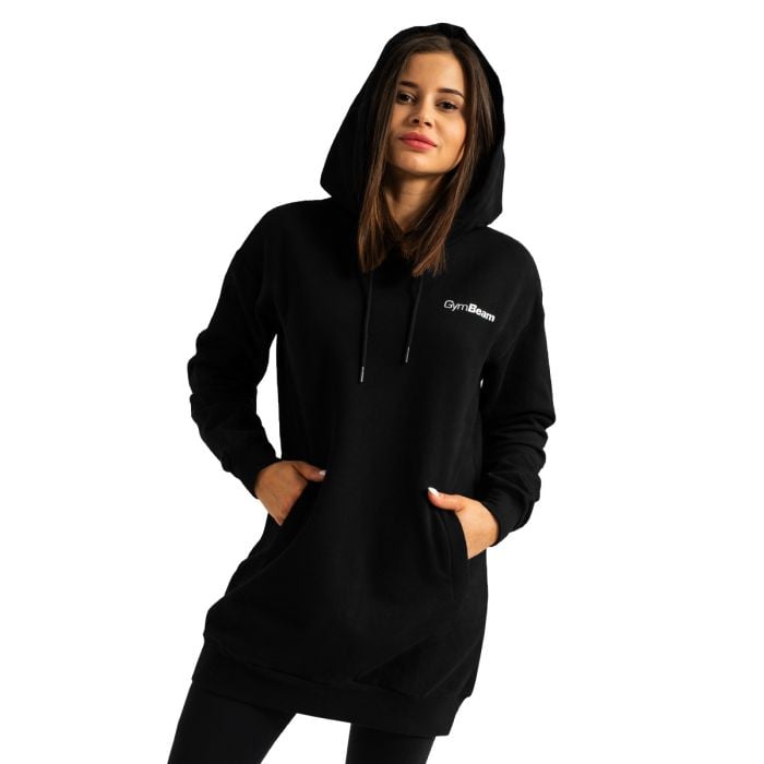 Limitless Longline Hoodie für Frauen Black - GymBeam XL
