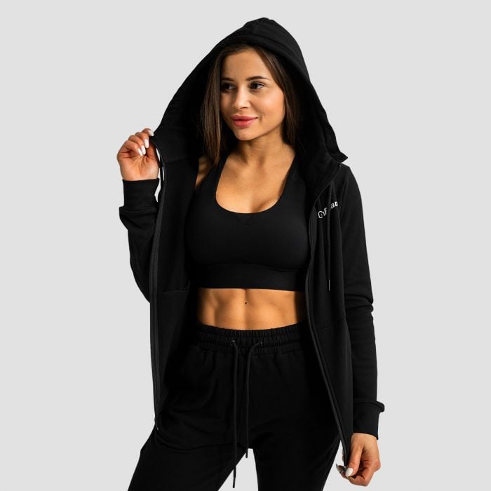 Limitless Hoodie mit Reißverschluss für Frauen in Black – GymBeam XS