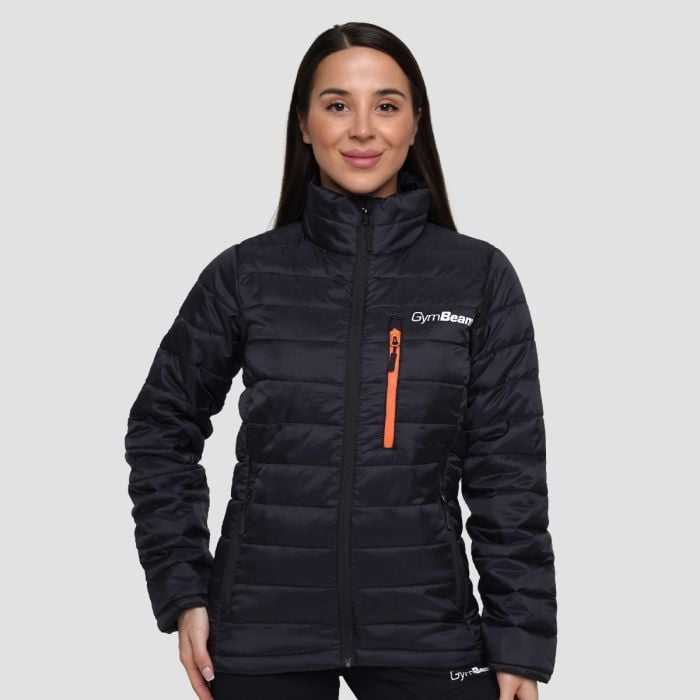 Steppjacke für Frauen in Black/Orange - GymBeam XL