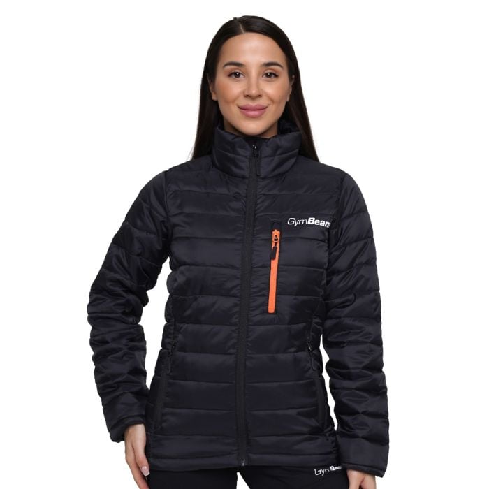 Steppjacke für Frauen in Black/Orange - GymBeam XL