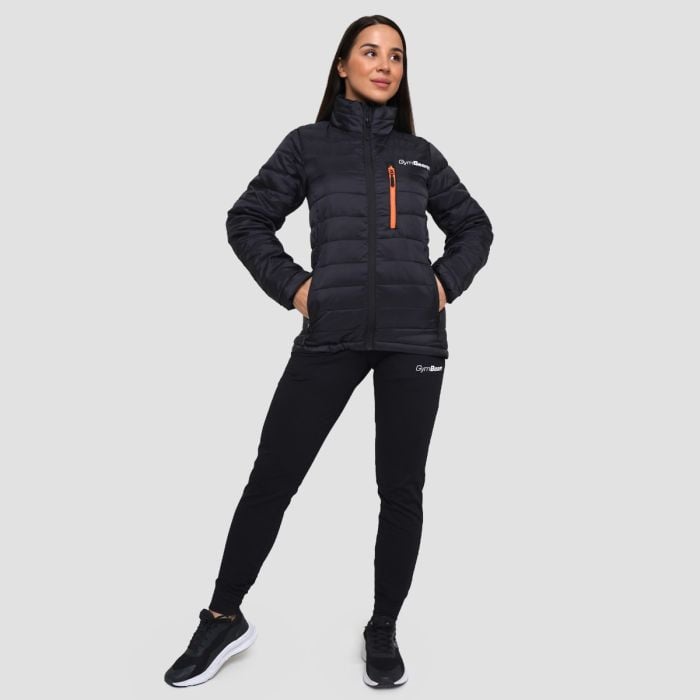 Steppjacke für Frauen in Black/Orange - GymBeam XL