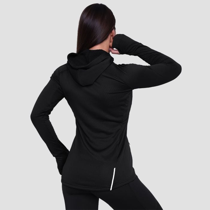 Pulse Lauf-Sweatshirt für Frauen mit halbem Reißverschluss in Black - GymBeam M