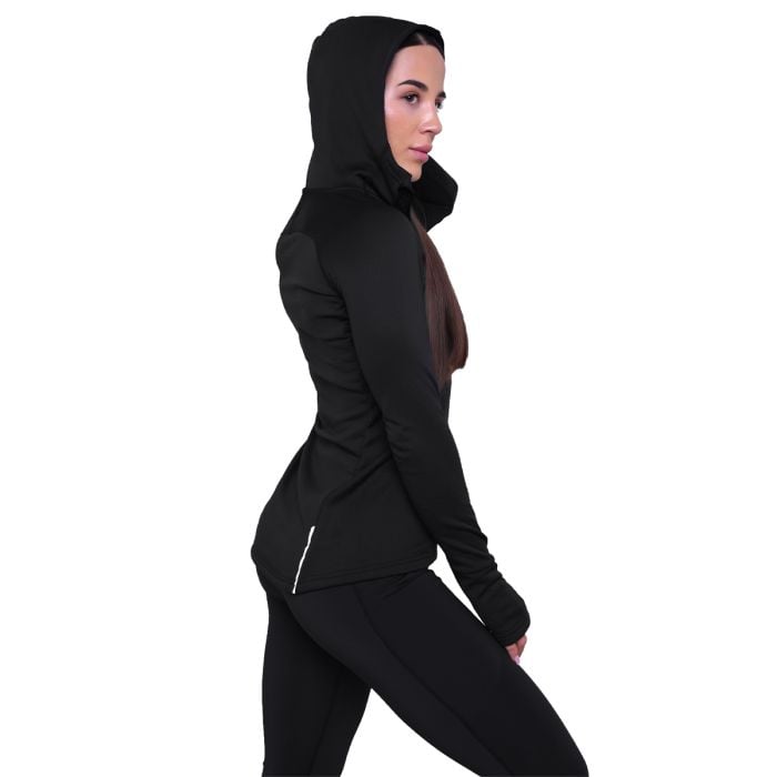 Pulse Lauf-Sweatshirt für Frauen mit halbem Reißverschluss in Black - GymBeam M