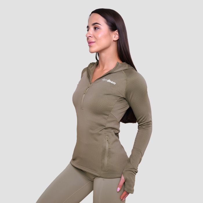 Pulse Lauf-Sweatshirt für Frauen mit halbem Reißverschluss in Vetiver - GymBeam M