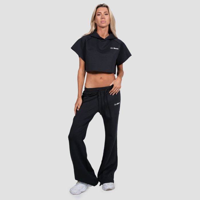 Women‘s Relay Cropped Hoodie Black - GymBeam L