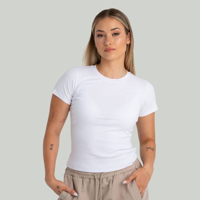 T-Shirt für Frauen Ribbed Tee in White - STRIX M