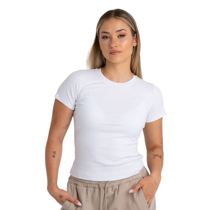 T-Shirt für Frauen Ribbed Tee in White - STRIX M