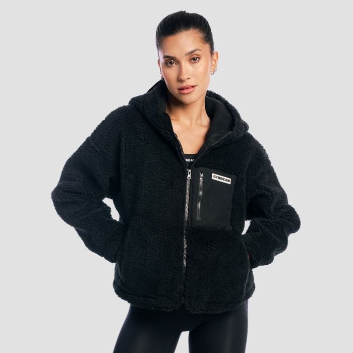 Sherpa Jacke für Frauen in Black - GymBeam L