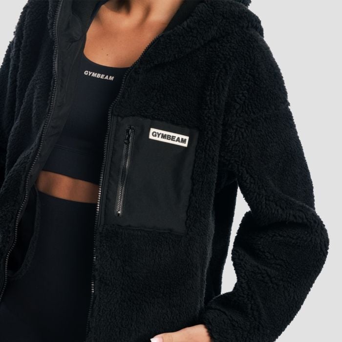 Sherpa Jacke für Frauen in Black - GymBeam L