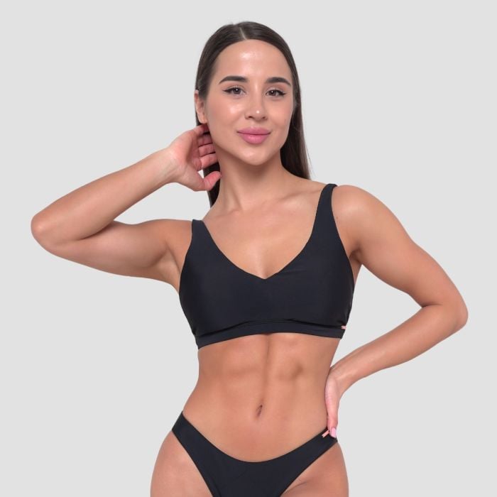Women‘s Sports Bikini Top Black - GymBeam L