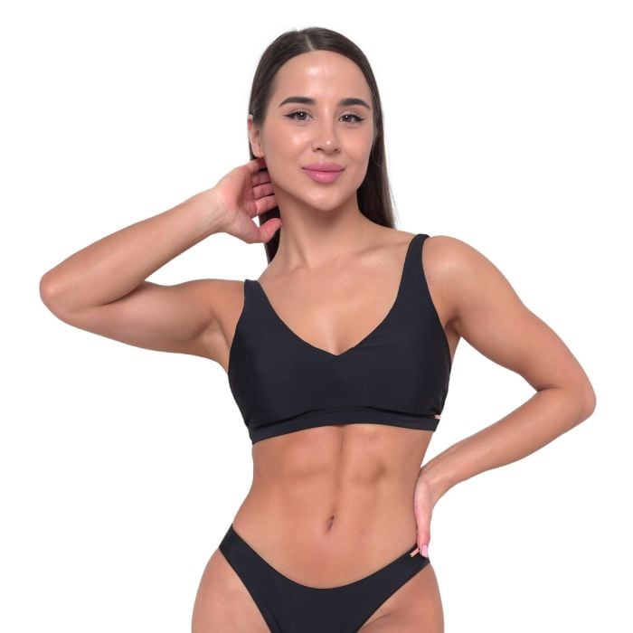 Women‘s Sports Bikini Top Black - GymBeam L