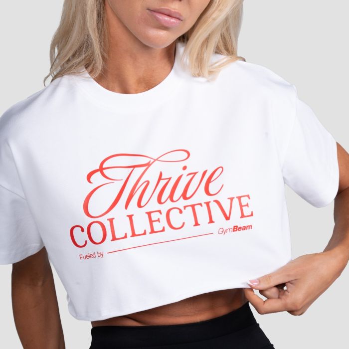 Thrive Cropped T-Shirt für Frauen in White - GymBeam L