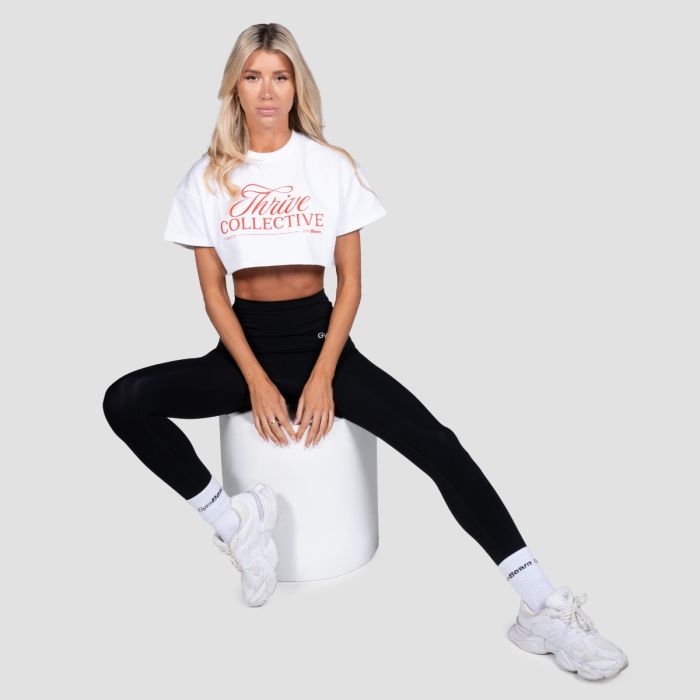 Thrive Cropped T-Shirt für Frauen in White - GymBeam L