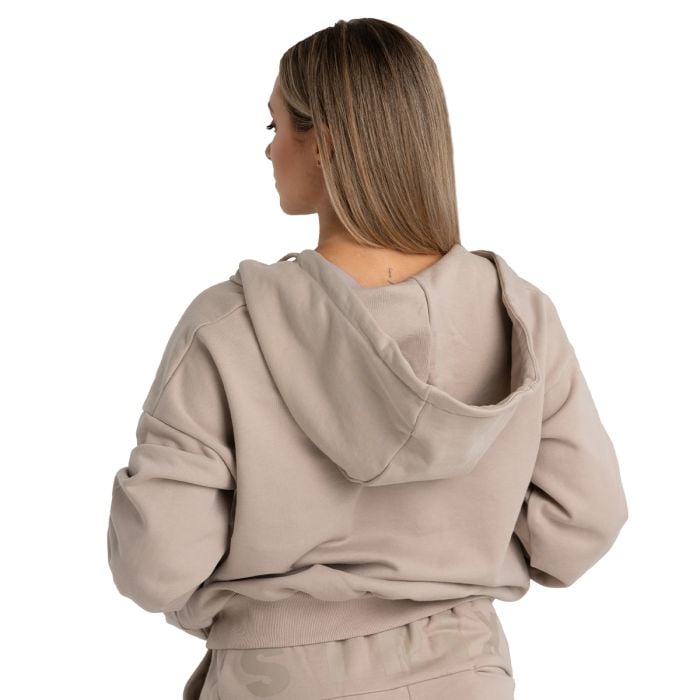 Hoodie für Frauen mit Reißverschluss in Taupe - STRIX XL