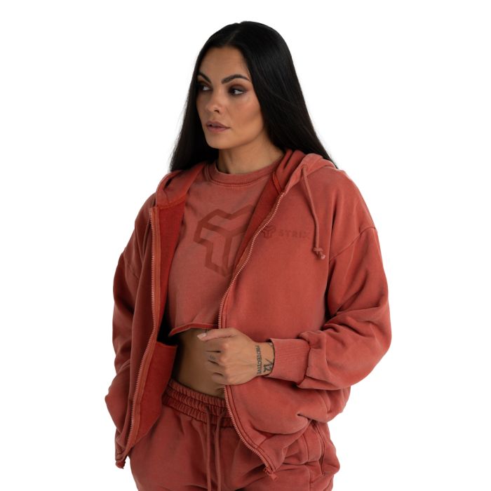 Hoodie für Frauen mit Reißverschluss in Washed Terra - STRIX L