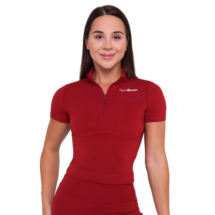 Ignite Cropped T-Shirt für Frauen in Dark Red - GymBeam M