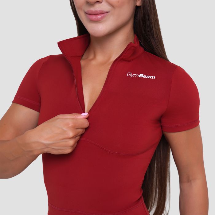 Ignite Cropped T-Shirt für Frauen in Dark Red - GymBeam M