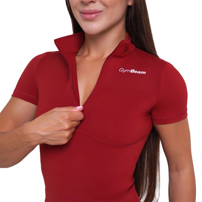 Ignite Cropped T-Shirt für Frauen in Dark Red - GymBeam M