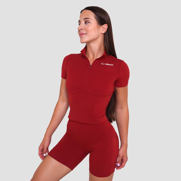 Ignite Cropped T-Shirt für Frauen in Dark Red - GymBeam M