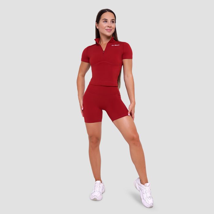 Ignite Cropped T-Shirt für Frauen in Dark Red - GymBeam M